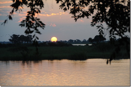 Sunset over the Zambezi River in Kasane, Botswana