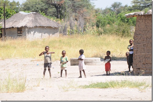 Children in a village chiefdom near Mulanga, Namibia