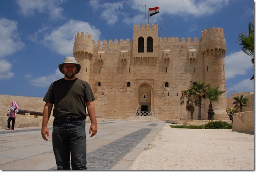 Author at the Citadel of Qaitbay, Alexandria, Egypt