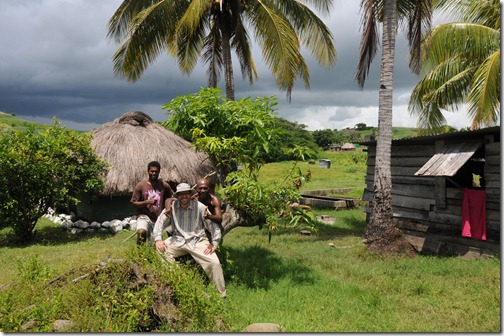 Making friends in a remote seaside village in Fiji