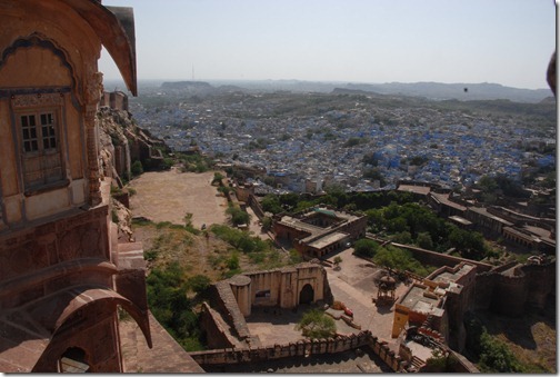 View of the Blue City of Jodhpur, Rajasthan, India from the top of the Mehrangarh Fort