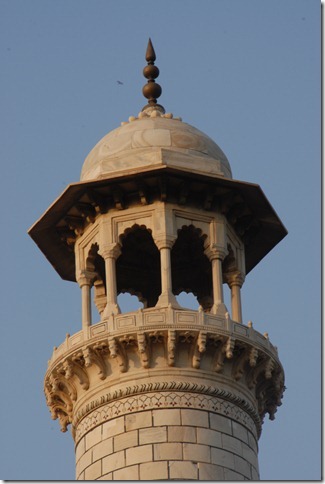 Top of a minaret at the Taj Mahal in Agra, Uttar Pradesh, India