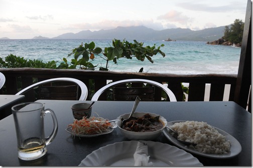 Dinner at Anse Soleil Cafe, Western Mahé Island, Seychelles