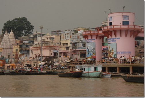 Ghats along the Ganges River in Varanasi, India