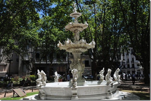 Fountain in the Plaza de la Constitución, Montevideo, Uruguay