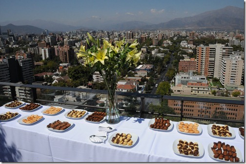 Coffee break on the 14th floor rooftop terrace of the Universidad DUOC, our conference venue in Santiago, Chile