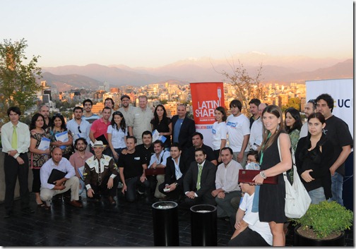 Sharing the Point - South America - Santiago Event: The speakers and participants on the rooftop of the Duoc University in Santiago