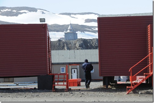 Base Presidente Eduardo Frei Montalva, Antarctica, looking towards the neighboring Bellingshausen Russian Research Base.