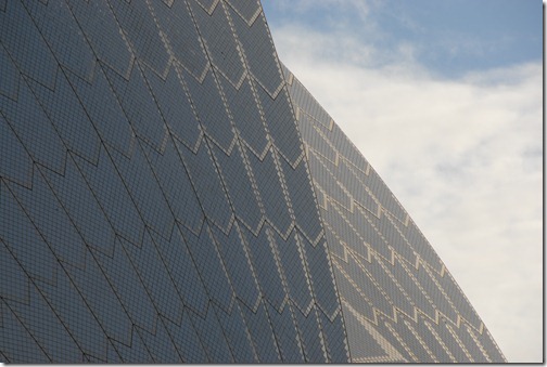 Glazed white ceramic tiles of the Sydney Opera House, Sydney, Australia