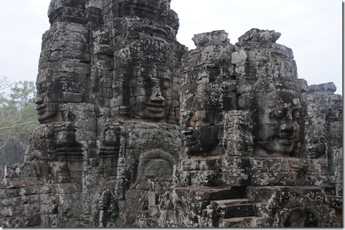 Buddhist Faces Carved into the Bayon Temple in Angkor Thom, Cambodia