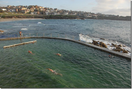 Swimmers in the Bronte Baths, Sydney, Australia