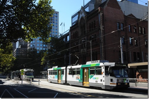 Modern trams in Melbourne, Victoria, Australia