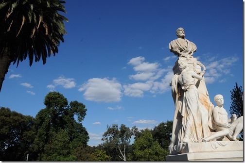 Statue of Sir William John Clarke at the entrance to the Treasury Gardens in Melbourne, Victoria, Australia