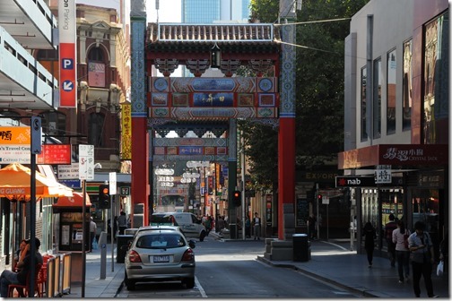 Melbourne Chinatown gates on Little Bourke Street