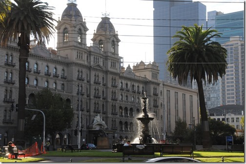 The Hotel Windsor and the Stamford Fountain in Melbourne, Victoria, Australia