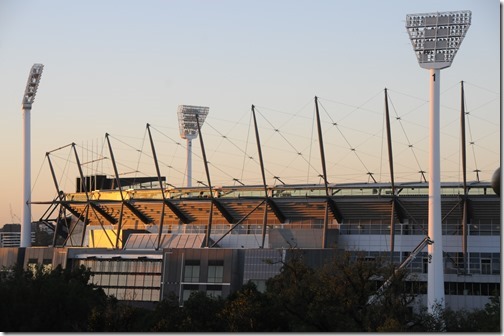 Melbourne Cricket Ground (MCG) at Sunrise in Melbourne, Victoria, Australia