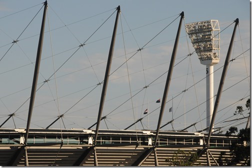Closeup of the Melbourne Cricket Ground (MCG) in Melbourne, Victoria, Australia