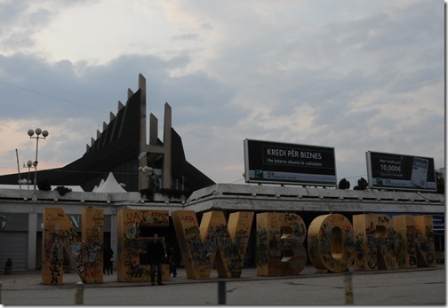 'Newborn' monument in Pristina, Kosovo