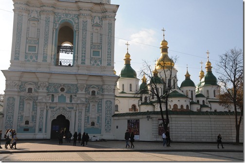 Front gate of the St. Sophia Cathedral (Собор Святой Софии) in Kiev, Ukraine