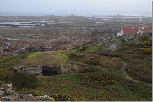 German WWII bunker part of the Atlantic Wall (Atlantikwall) at low tide in La Corbière, Jersey, Channel Islands