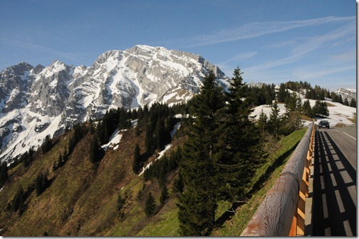 Highest portion of the Rossfeld Ring Road (Rossfeld Höhen Ringstrasse,) straddling the border between Austria and Germany near Berchtesgaden, Germany