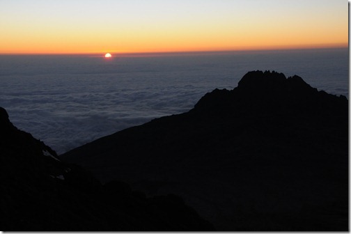 Sunrise above the clouds near Gilman's Point, Marangu Route, Mount Kilimanjaro, Tanzania
