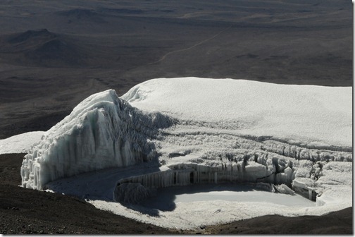 Melting Pool near the top of Rebmann Glacier near Stella Point on Kibo Peak, Mt. Kilimanjaro