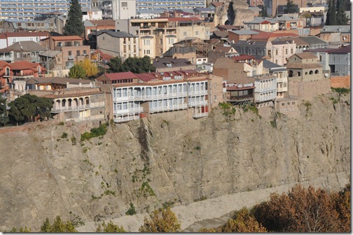 View of the Metekhi (მეტეხი) cliffs from Narikala Fortress, Tbilisi, Georgia