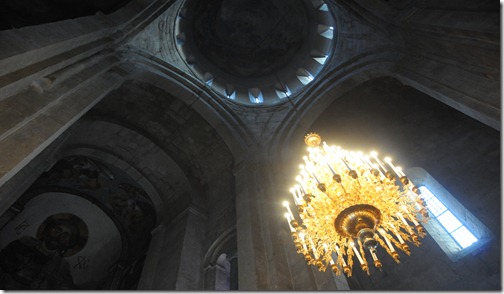 View of the ceiling of Svetitskhovelia Cathedral (სვეტიცხოვლის საკათედრო ტაძარი) in Mtshketa, Georgia