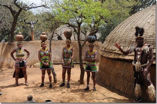 Jar carrying skills demonstrated in Shakaland, South Africa