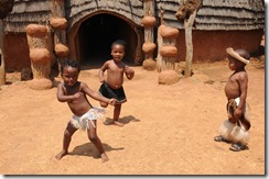 Cute Zulu children dancing in Shakaland, Kwa-Zulu Natal, South Africa