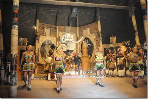 Zulu women dancing in the Shakaland show in South Africa
