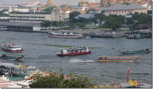 Water taxis on the Chao Phraya River in Bangkok, Thailand