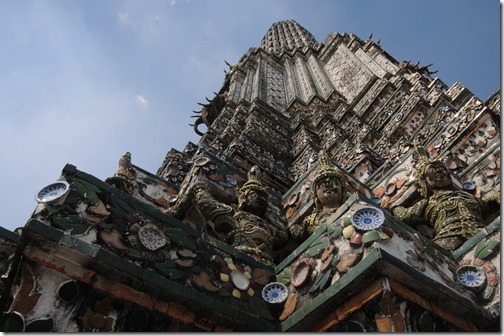 Detail of the porcelain tile on Wat Arun (Temple of Dawn,) Bangkok, Thailand